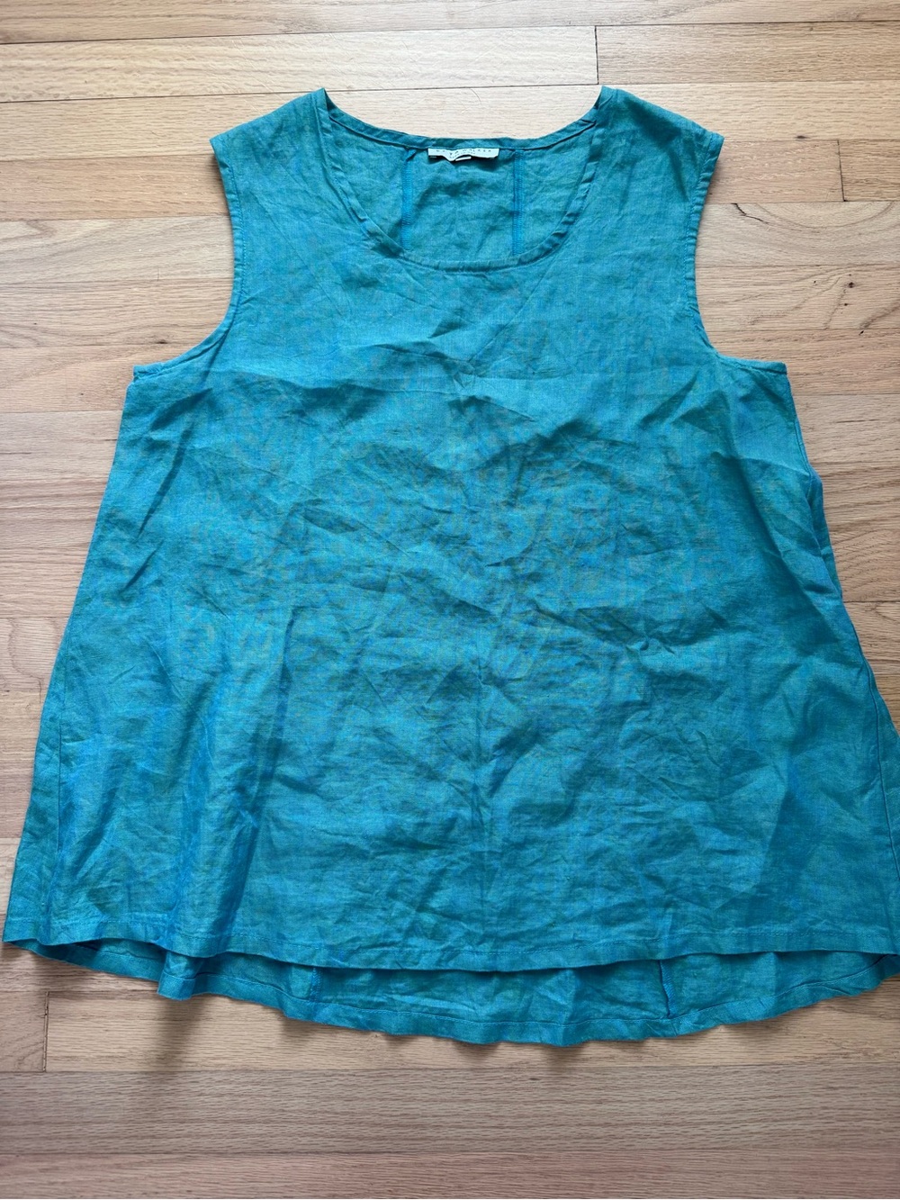Bryn Walker Medium Teal 100% Linen Basic Tank Loose Flowy Fit